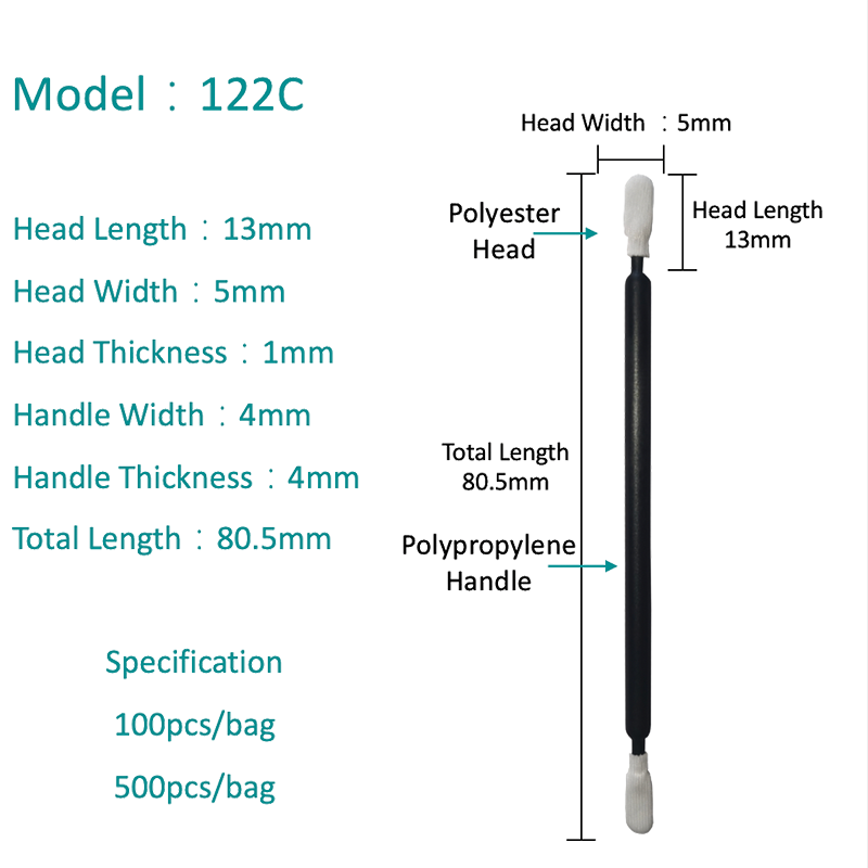 Sw-122C duplex caput pulvis-liberum spumam swab