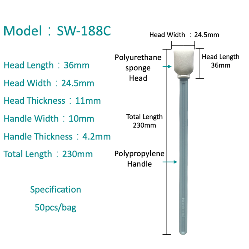 Sw-188C plene aperta cell spongia swab