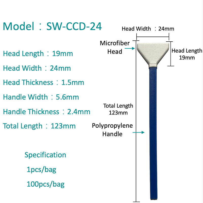 Sw-CCD, XXIV V-Figura Lens Microfiber Swab