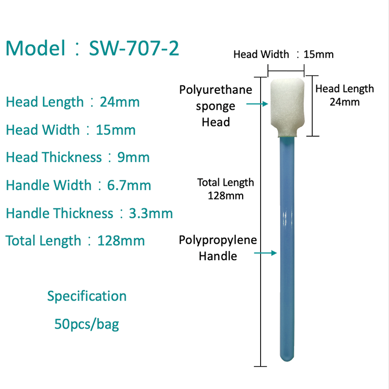 Sw-707-2 rectangulum spongia caput Clekerroom Swab ad printer