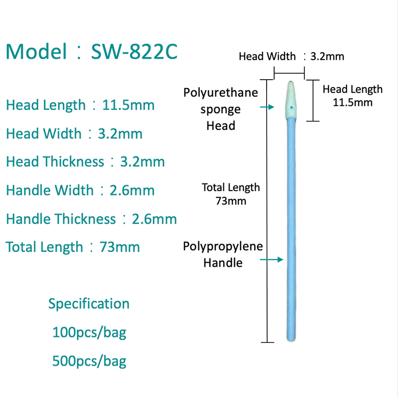 Sw-822C spumam tip Purgato Swabs
