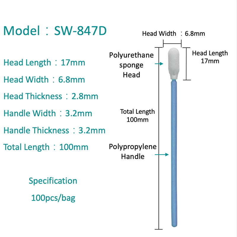 Sw-847D parva flexibile caput spongia Swab