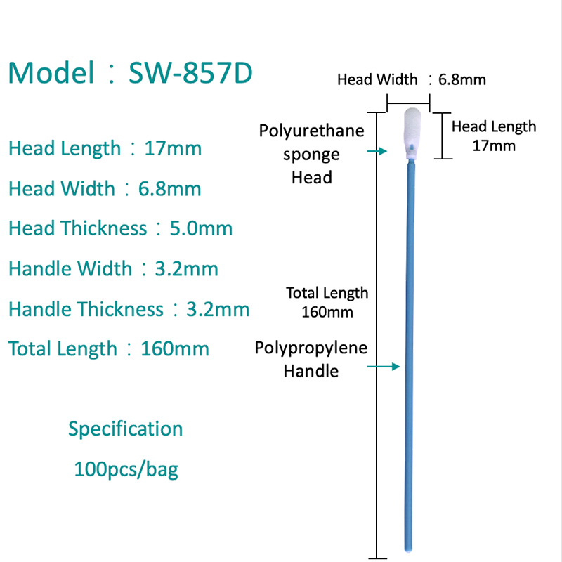 Sw-857D spumam caput profundum tuldroom swab