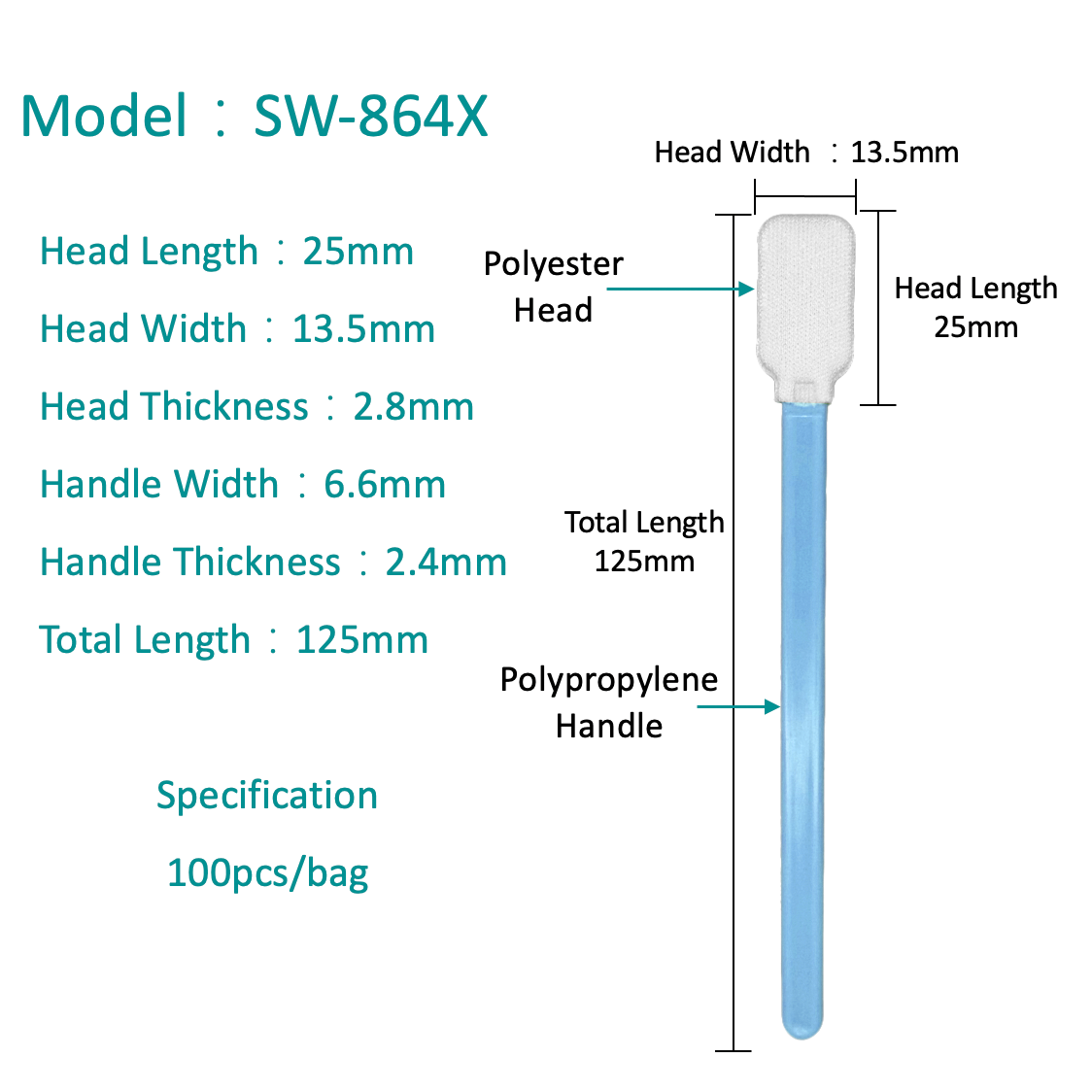 Sw-864x Purgato Pulvis Free Polyester Swab